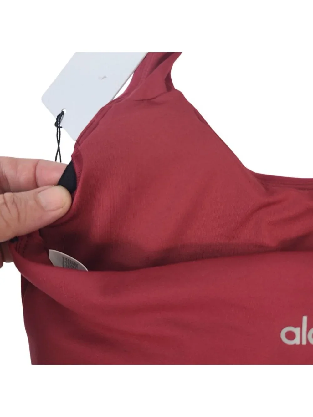 NEW Alo Yoga SoftSculpt Feel The Heat Halter Bra Sz Medium Summer Romance Red